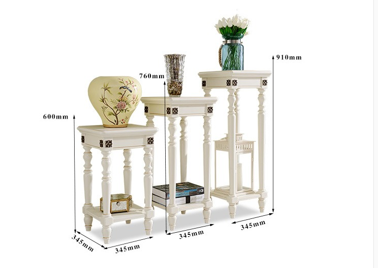 Concise White Console Desktop Pot Holder Flower shelf