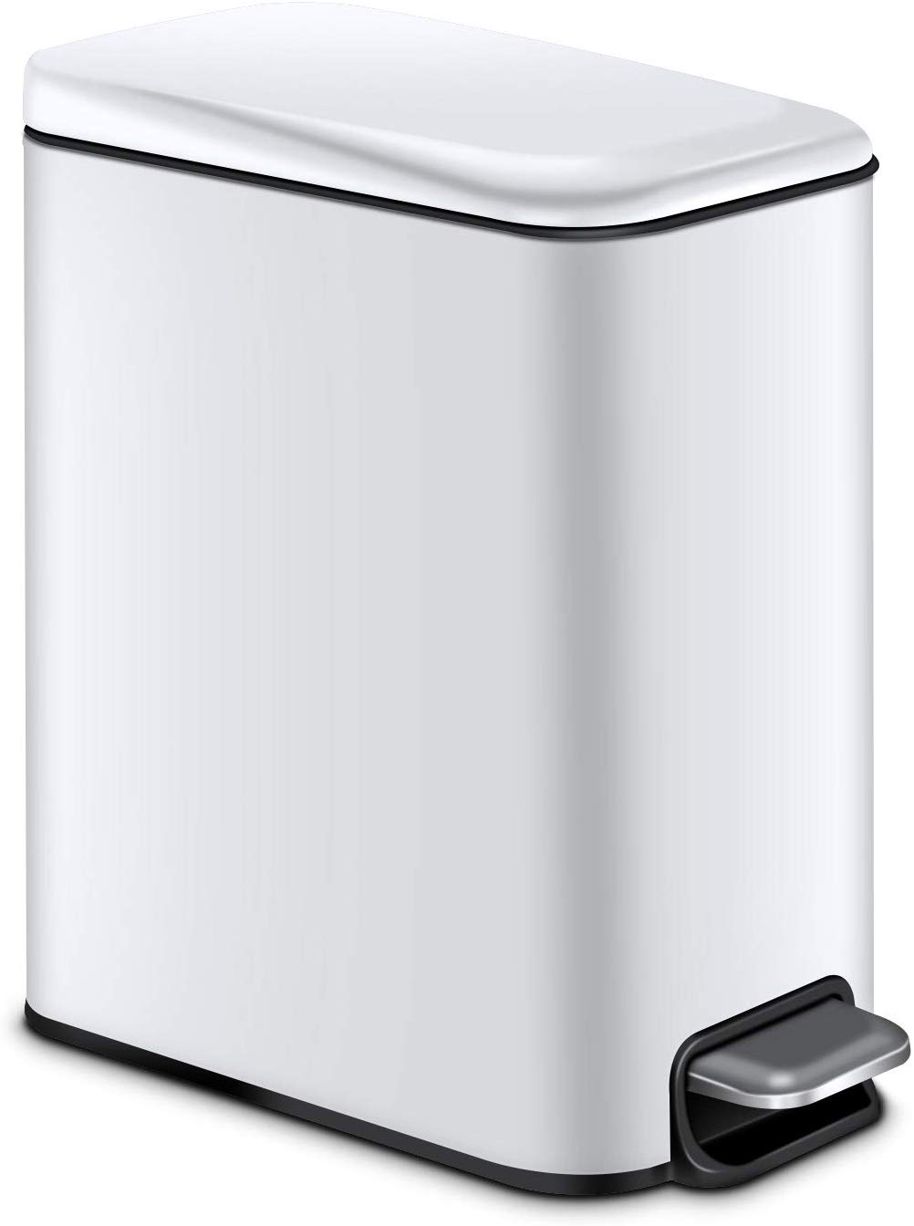 Small foot pedal Indoor Trash Can 5 Liter 1.3 Gallon Rectangular Step Garbage Can