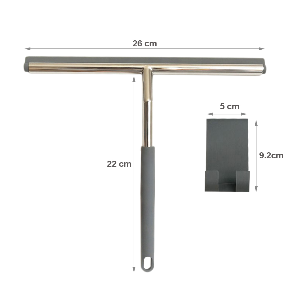 Bathroom Mirror Wiper 304 316 Stainless Steel Mirror and Window wiper Car Squeegee Shower Wiper with Silicone Hook