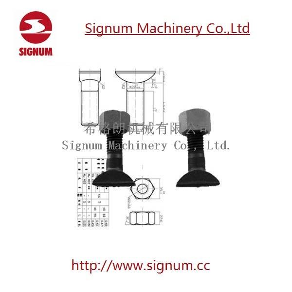 Track Bolt For Railway Construction, Customized Design Track Bolt , Fastening Track Bolt