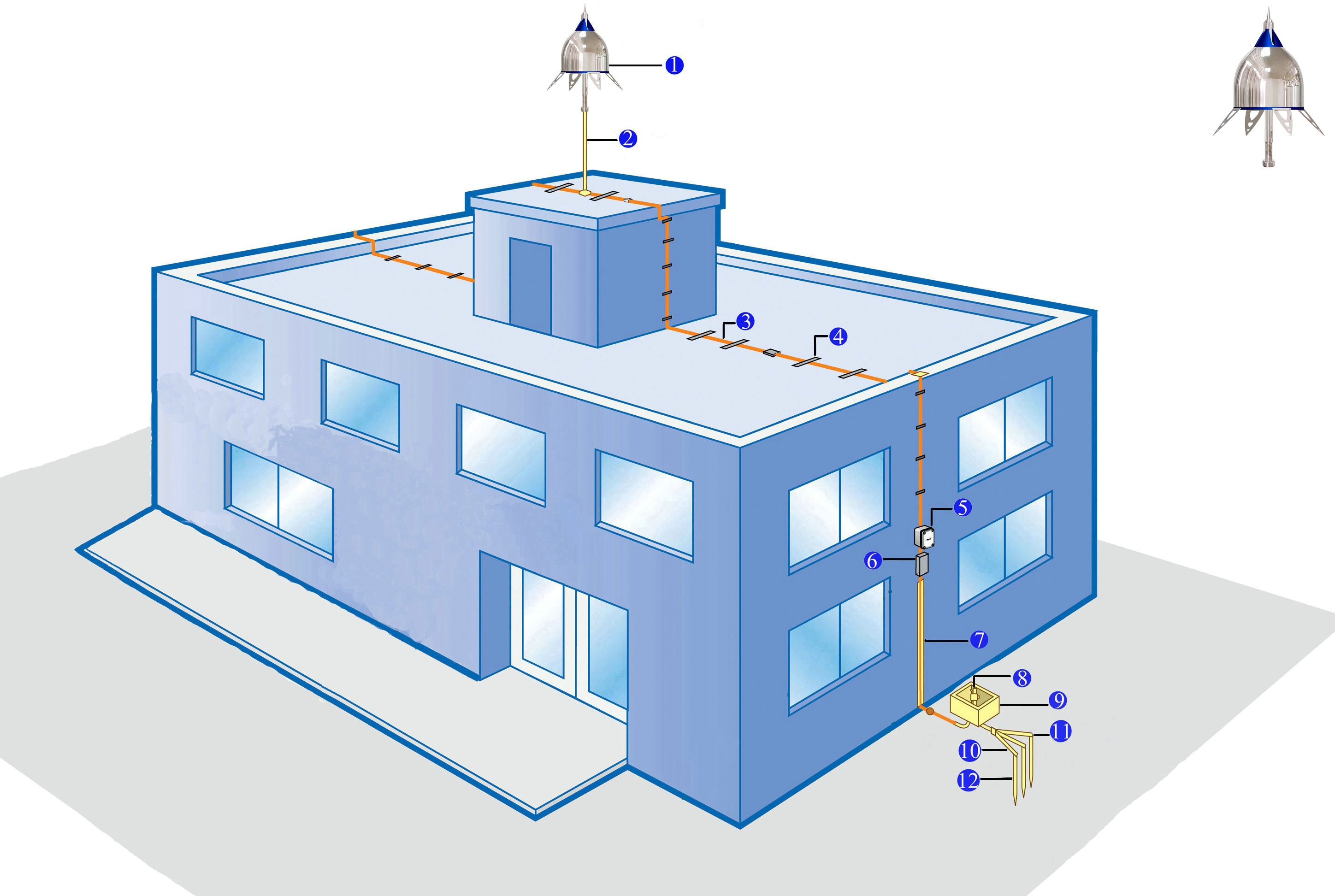 Stainless Steel Ese Lightning Arrester High Efficiency Protect For High Buildings