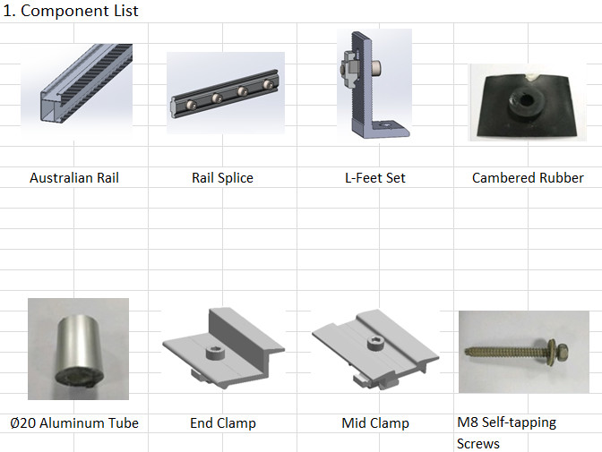 Reliable Structure Metal Roof Solar Mounting Systems For Pitched Roof Solar Panel Rack