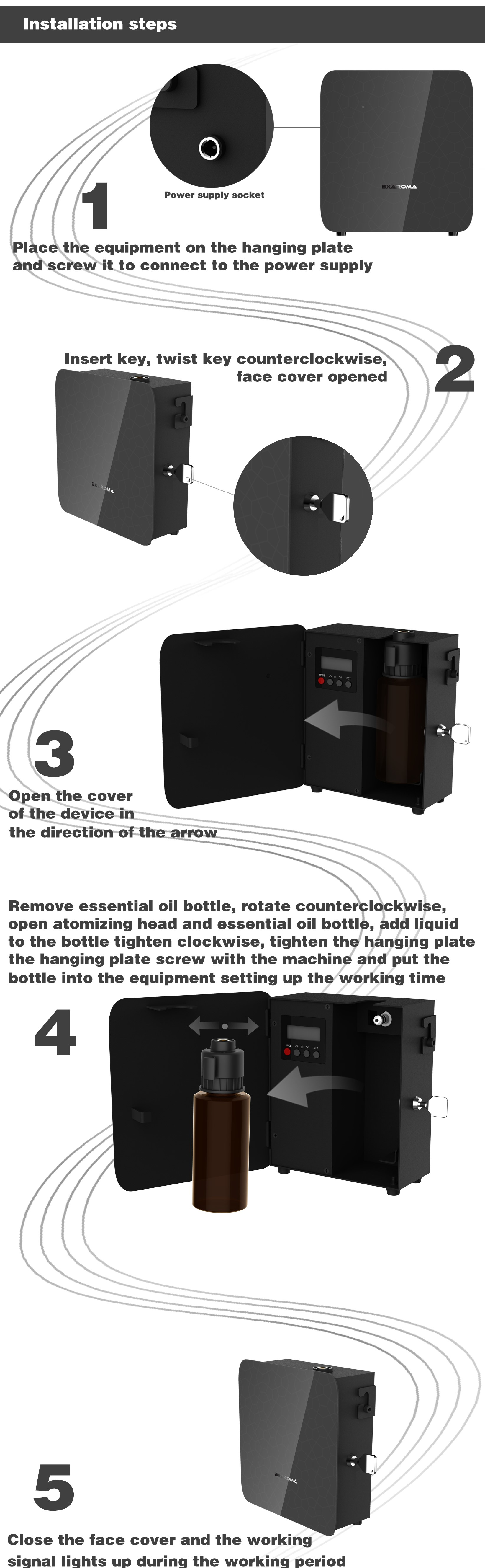 Portable Hotel Scent Diffuser Electric HVAC Air Freshener Machine
