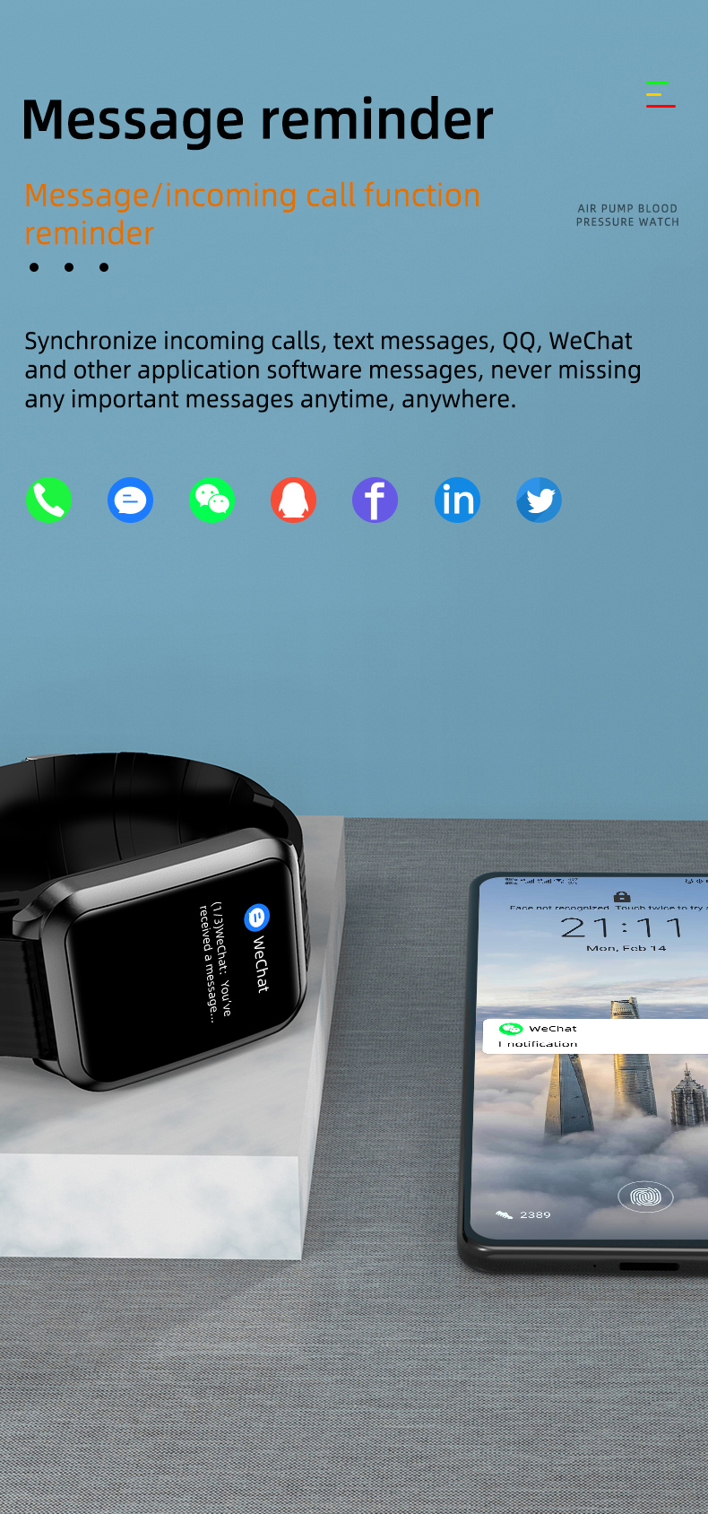Body Temperature Blood Oxygen Smartwatch Medical Device IP67 with big screen