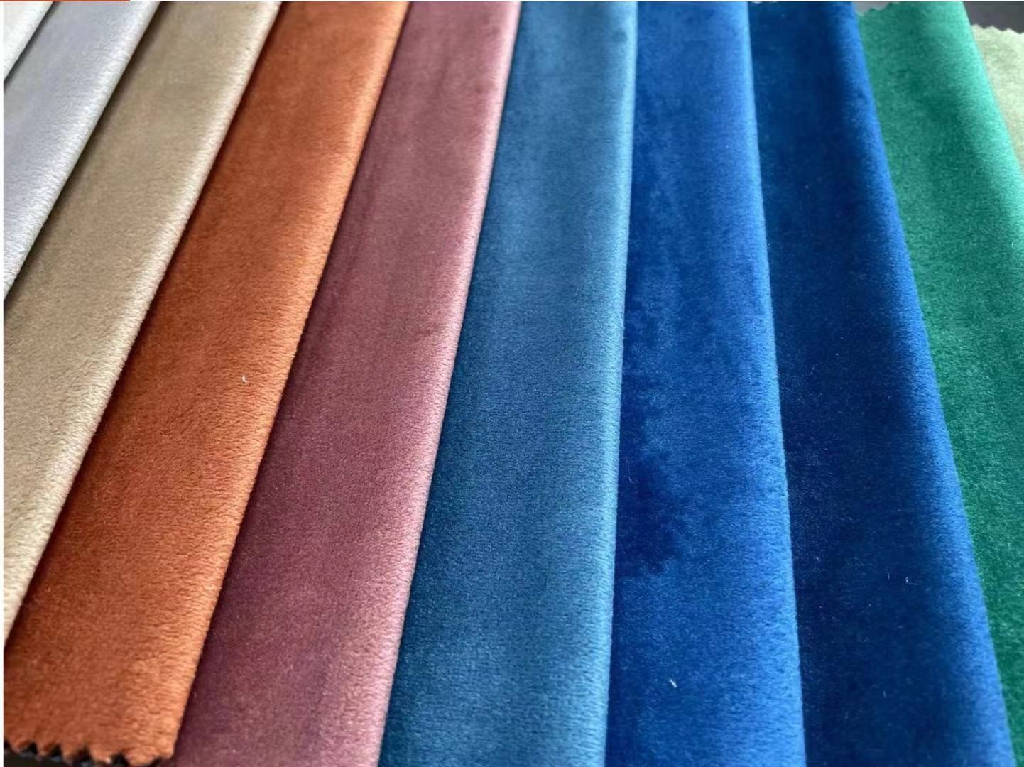 Home Textile Orange Velvet Upholstery Fabric Holland Felpa Velvet Sofa Fabric
