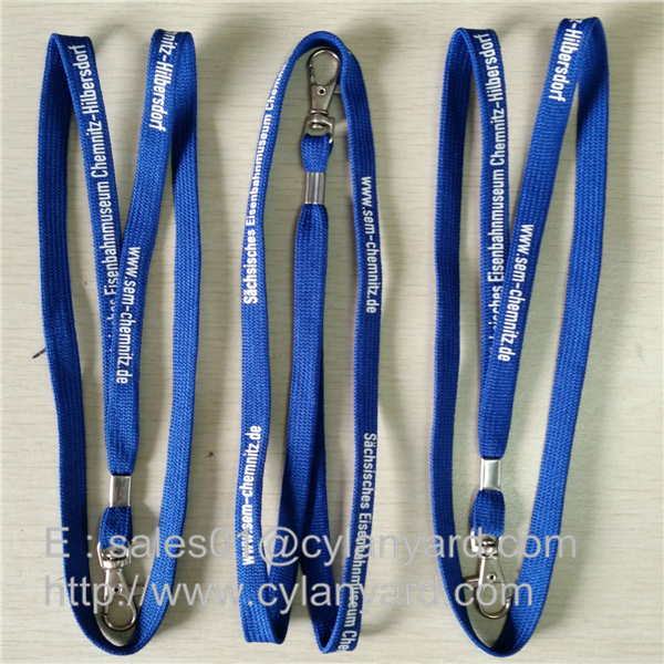 tube polyester lanyard with metal sheet crimped
