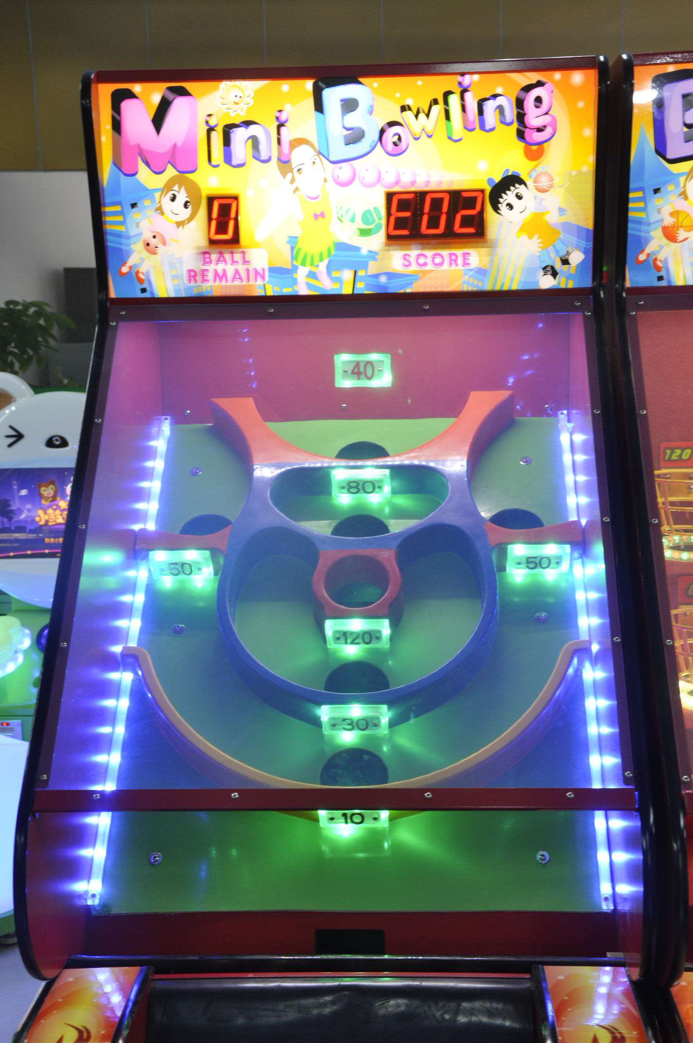 Skee Ball Classic Arcade Alley and Entertainment game machine, old school bowling arcade game machine