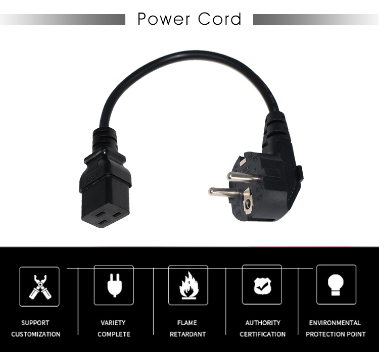 30A 240V Cable 1.5mm Shuko VDE Amplifier Cord IECC19 Female Connector Pdu Ac Power Plug
