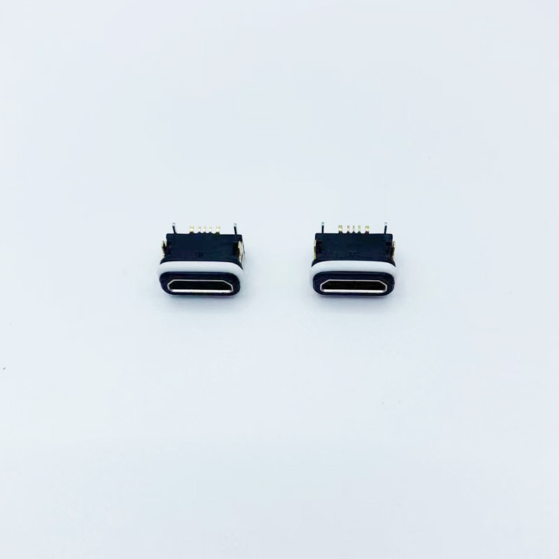 Micro USB 5P Female B Type DIP Connector Waterproof IP67 Level