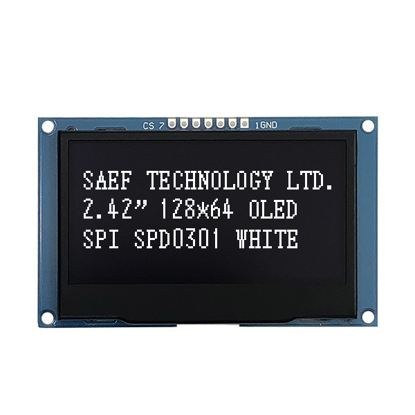 128x64 Dots OLED Display Module 2.4" 2.42" ISO9001 ISO14000 Certificate