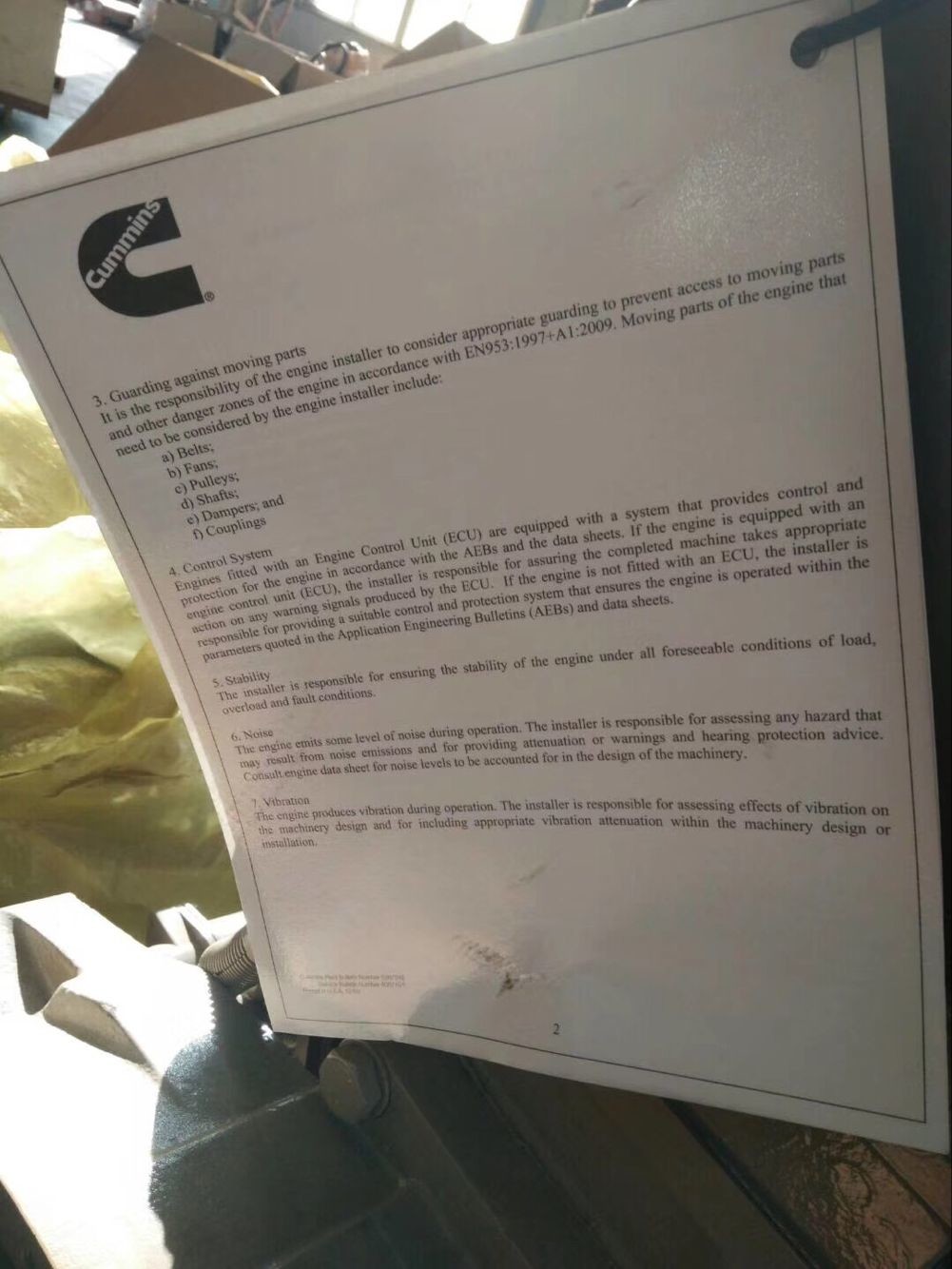 Cummins engine assy. QSM11 stage 2engine parts