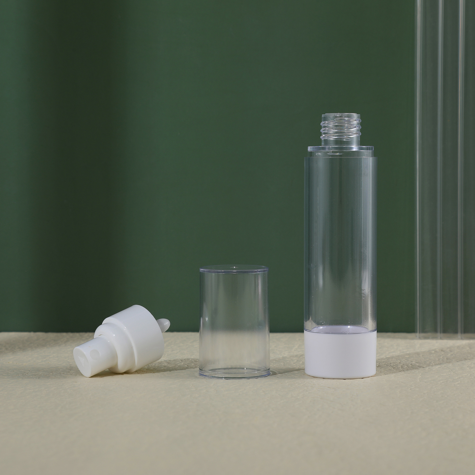 OEM/ODM Acceptable Airless Press Pump Bottle Empty Airless Spray Bottle 15ml 30ml 50ml 80ml 100ml for Skincare and Perfume