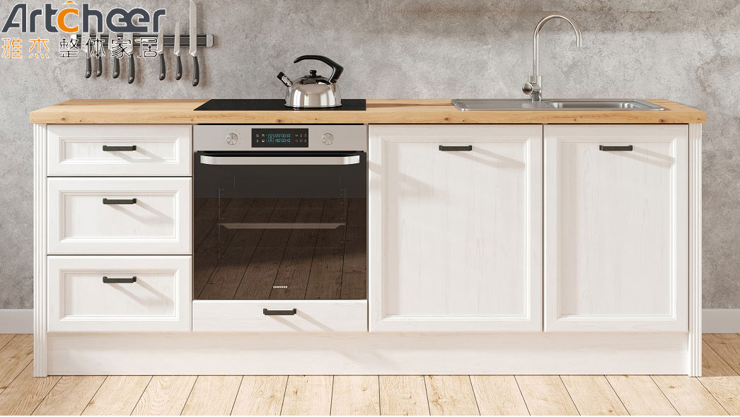 Outdoor and Bedroom Kitchen Cabinets with PVC Membrane Door Panel Surface Treatment