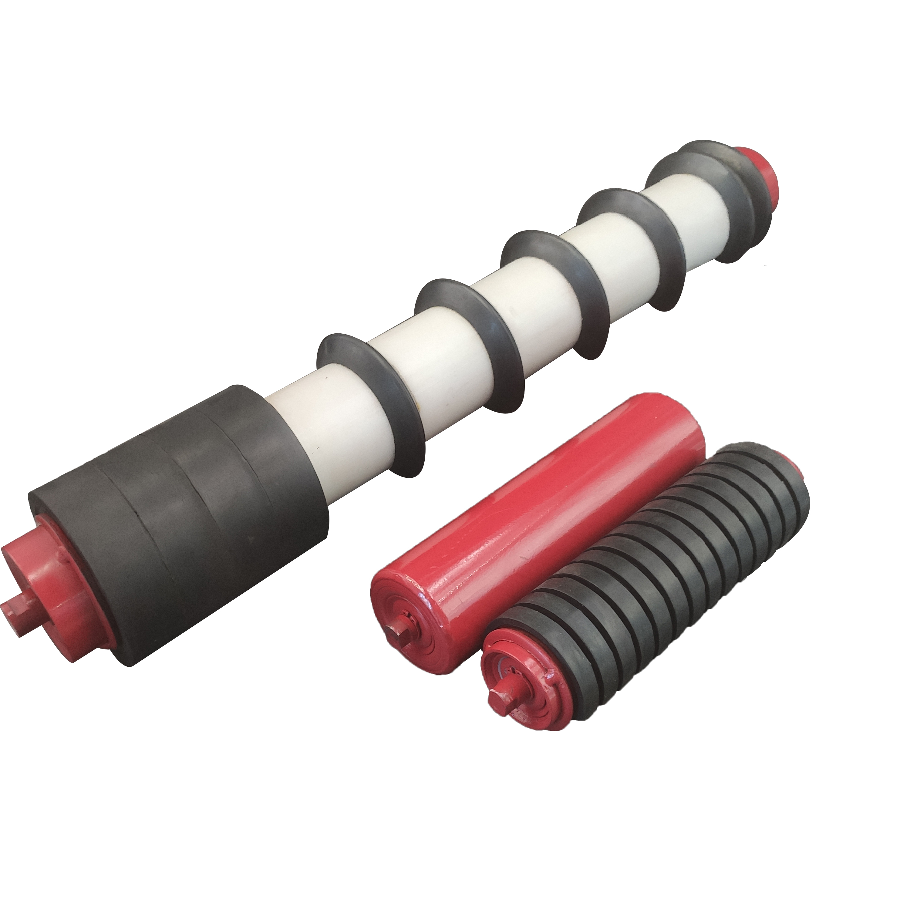 Supply Red or Black Mining Steel Belt Conveyor Rollers for Machinery Repair Shops