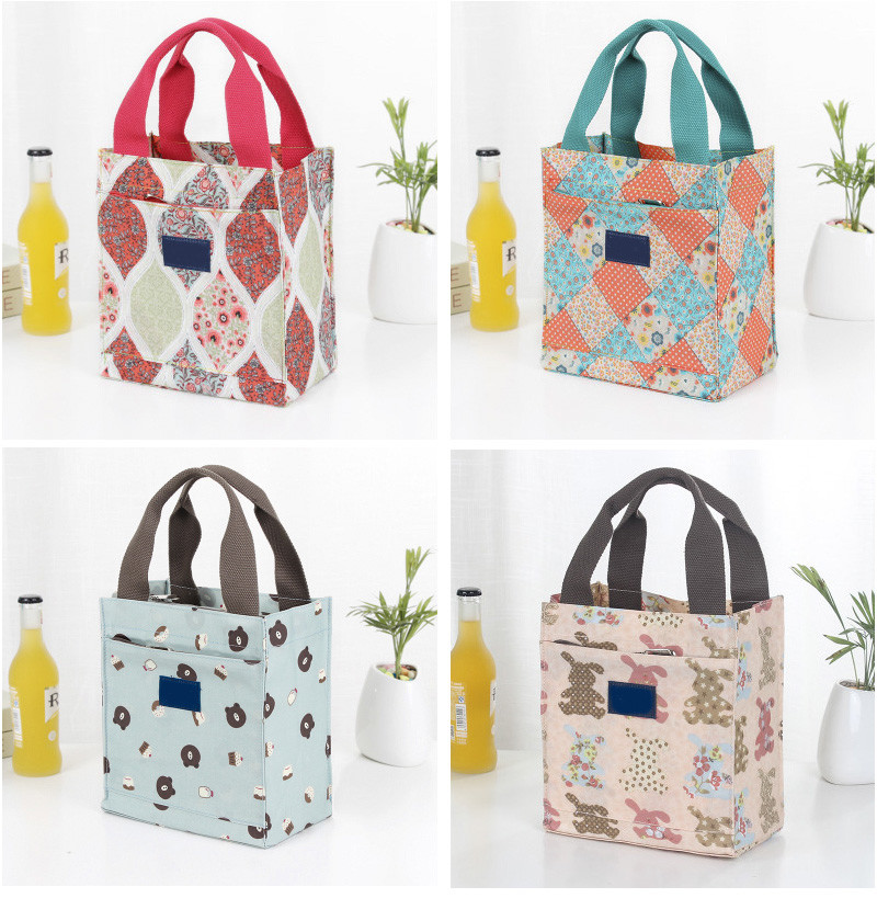 Foldable Minimumism Thermal Insulated Canvas Lunch Bag