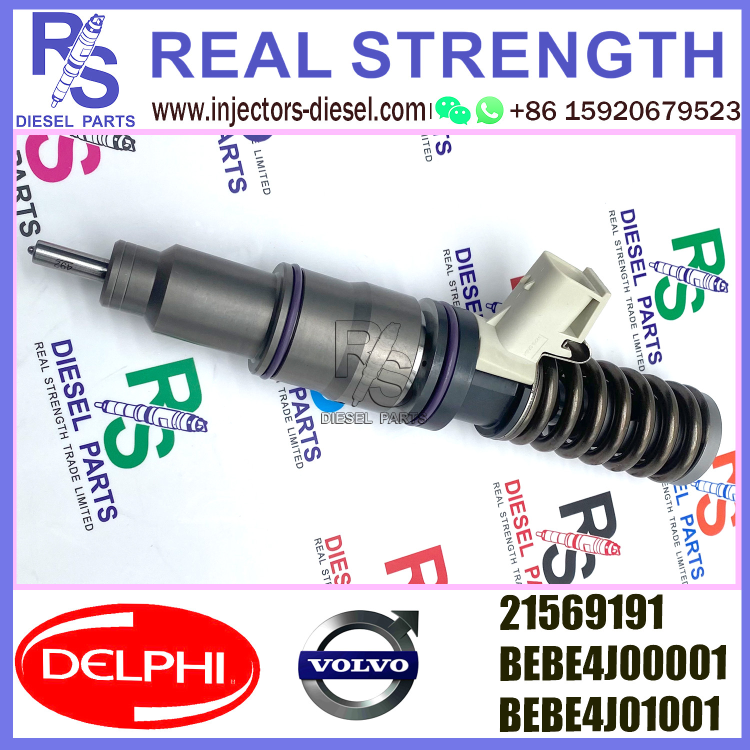 DELPHI 4pin injector 21569191 Diesel pump Injector V-O-L-V BEBE4J00001 BEBE4J01001 E3.22 for V-O-L-V MD11 EURO 5 HIGH POWER