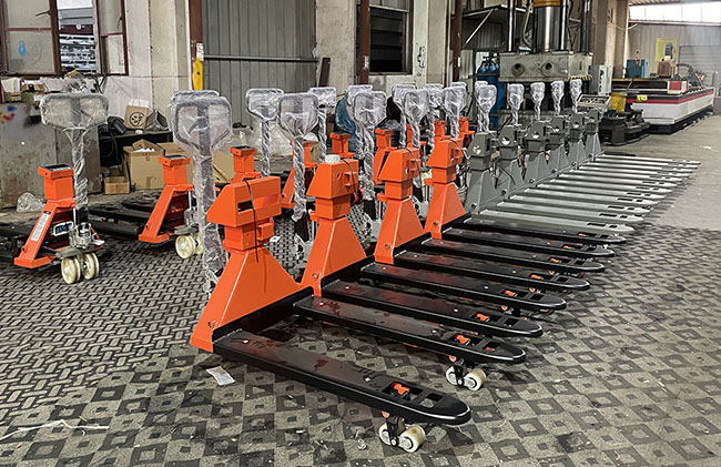 12E Indicator Narrow Fork Pallet Jack Scale Hand Pallet Truck 1/2/3T With PU Wheel