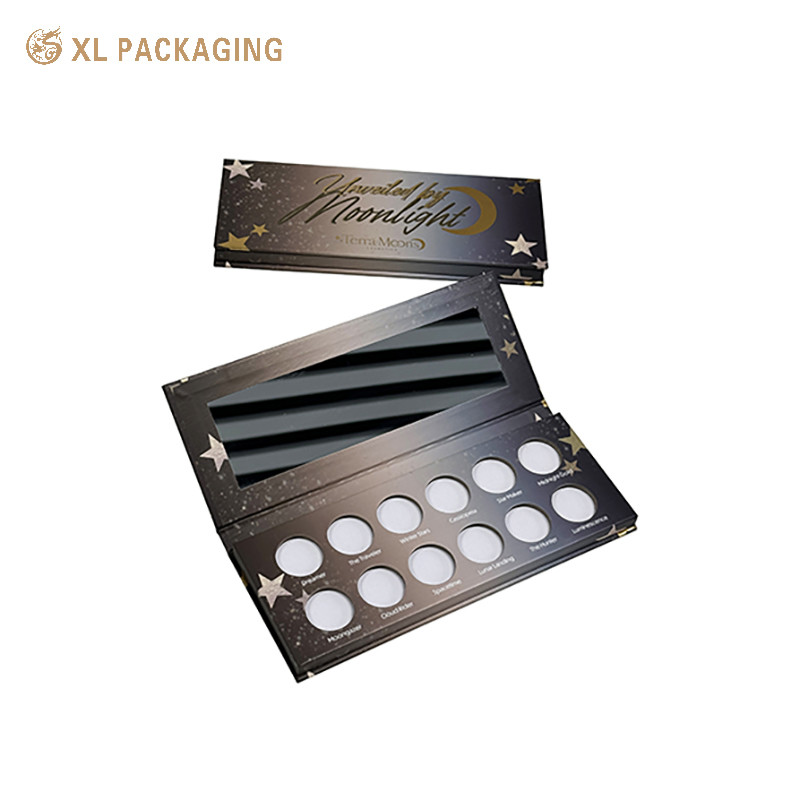 12 Color Art Paper Magnetic Cardboard Eyeshadow Palette Packaging Empty Cosmetic Box