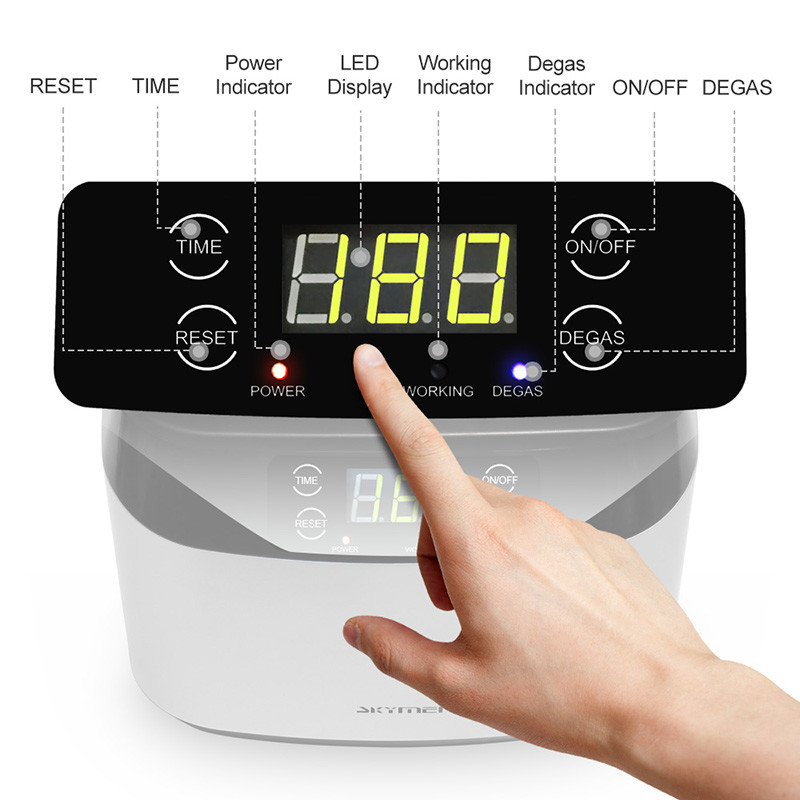 Skymen JP-1200B 1.2L Ultrasonic Cleaning Machine Bath 60W For Medical Disinfection