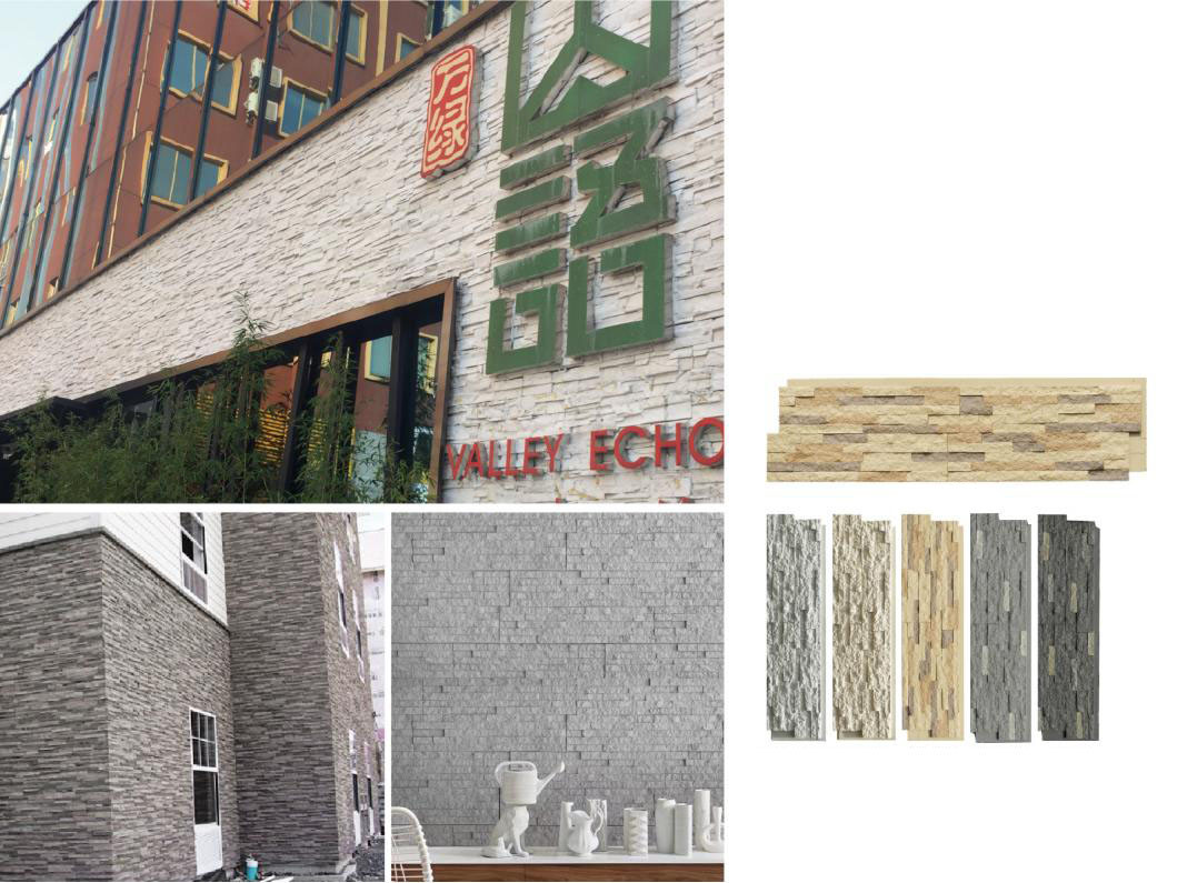 Granite Grey 1160x300x30mm Cultural Stone Brick Polyurethane Outdoor Wall Decorative Building Panel