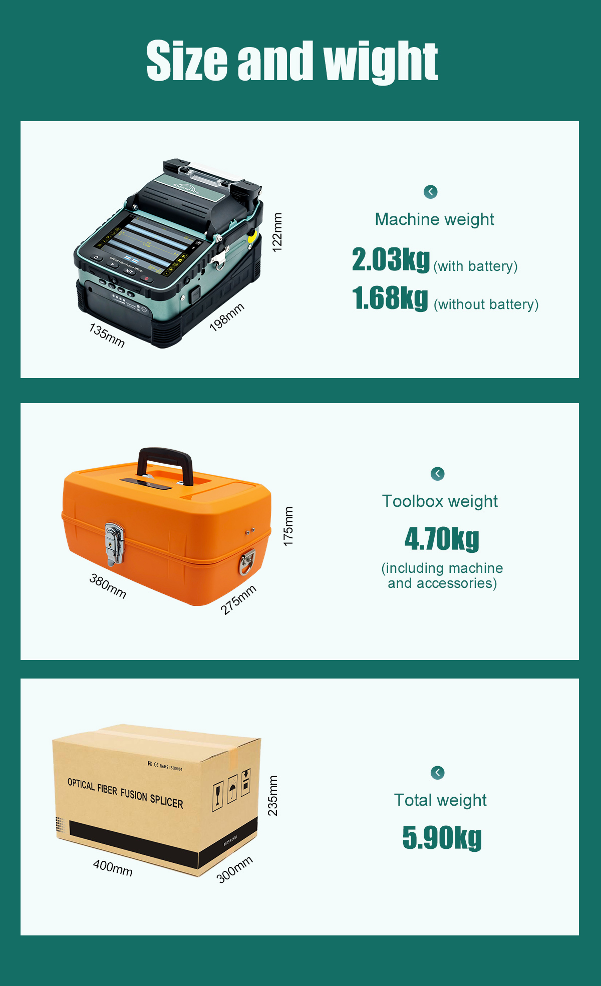 AI-6A + Fusion Splicer Electrode FTTH Fiber Optic Welding Splicing Machine Fiber Optic Splicing Machine