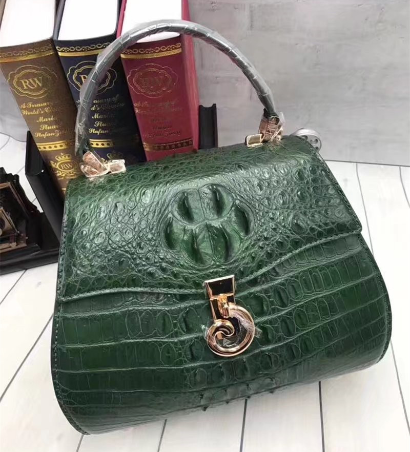 Authentic Crocodile Skin Lady Saddle Purse Genuine Alligator Leather Female Small Handbag Women Crossbody Shoulder Bag