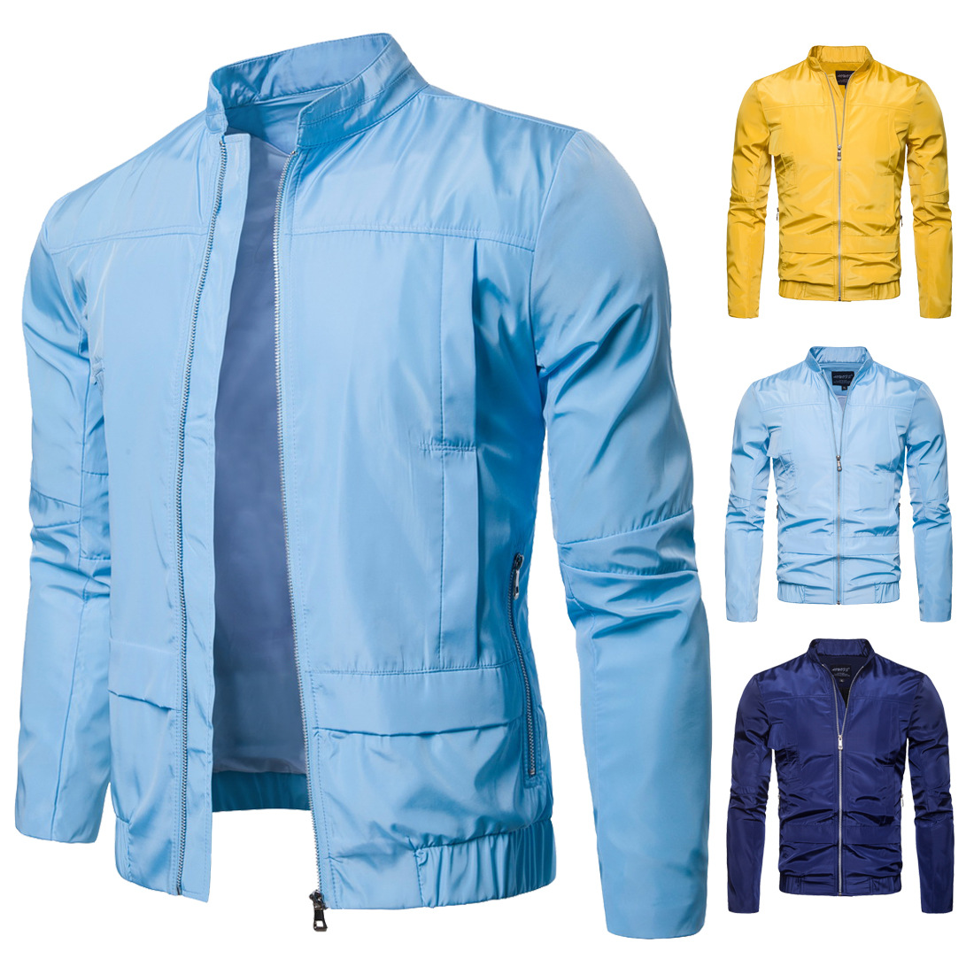 2018 autumn new british style slim styled male waterproof fashion stand collar thin jacket