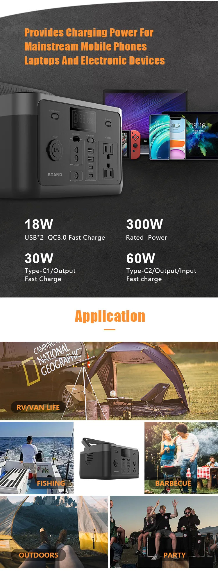 300W Free Solar Power Generator Portable Power Station Lifepo4 Battery 3.6kg