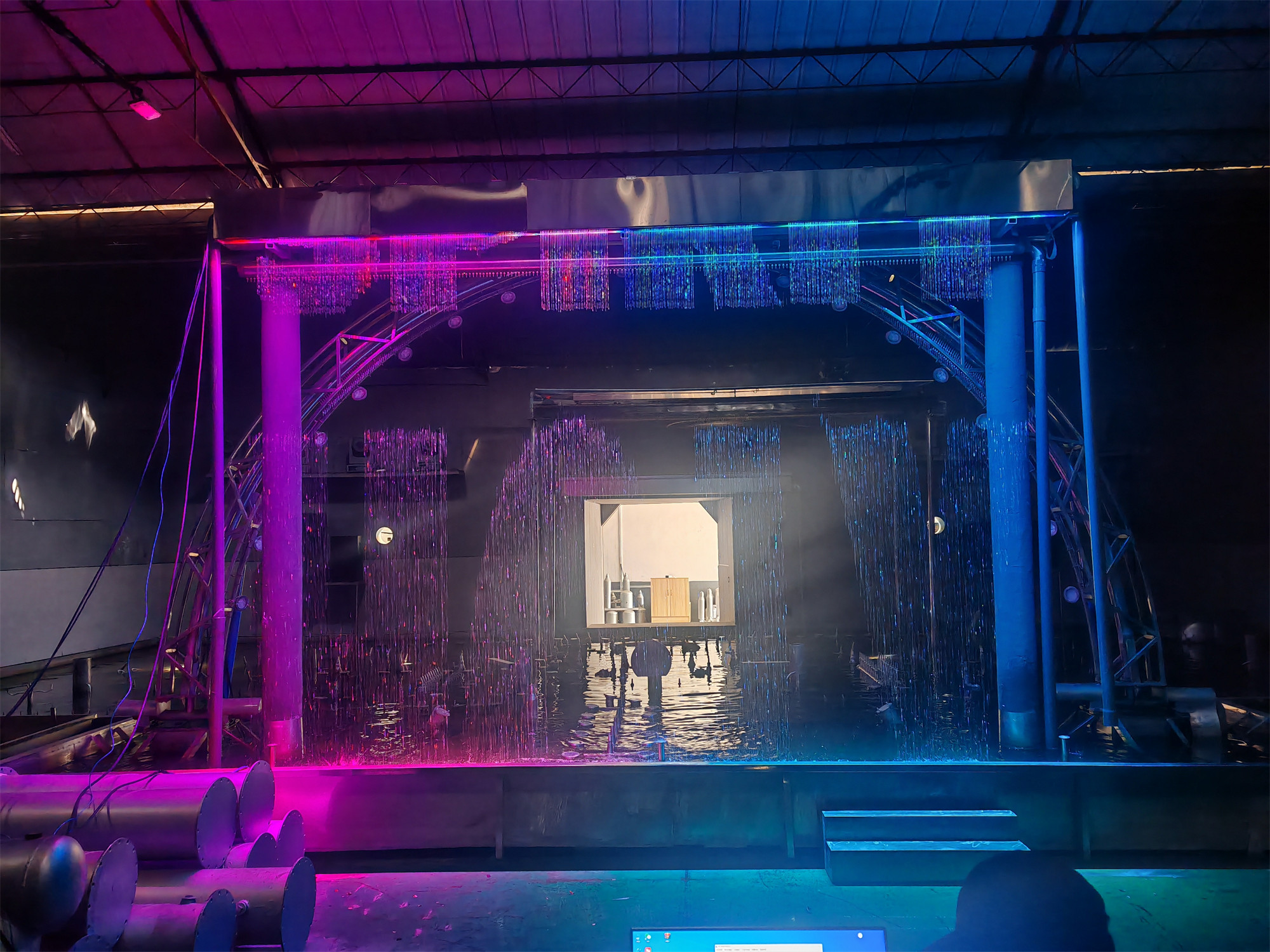 DMX Interactive Fountain Digital Water Curtain