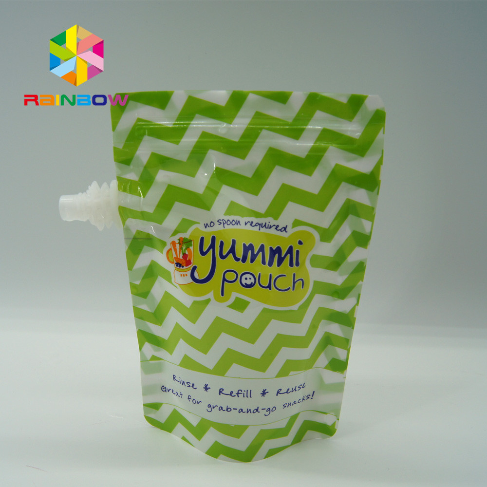 Food grade transparent standup Spout Pouch Packaging for suck jelly / juice