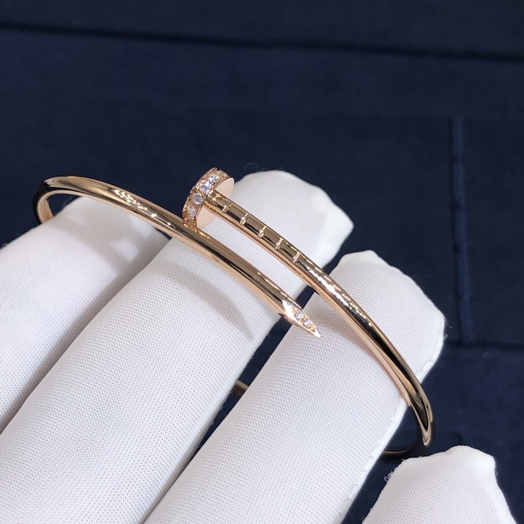 Elegant Car Tier 18k Gold Juste Un Clou Bracelet Small Model Natural Diamonds