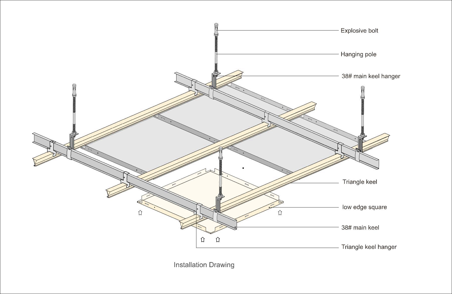 Interior Decorative Aluminum False Ceiling Tiles For Kitchen 300×300mm