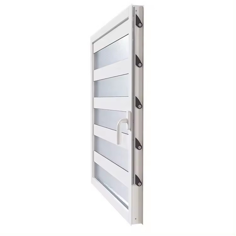 Modern House Security Aluminum Glass Louver Windows With Tempered Glass