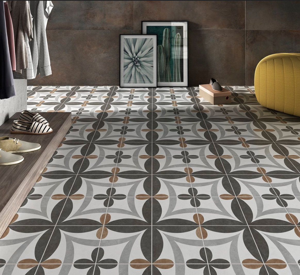 4 Styles Eco-Friendly 200x200mm Interior Wall And Floor Ceramic Rustic Tile For Restaurant And Living Room