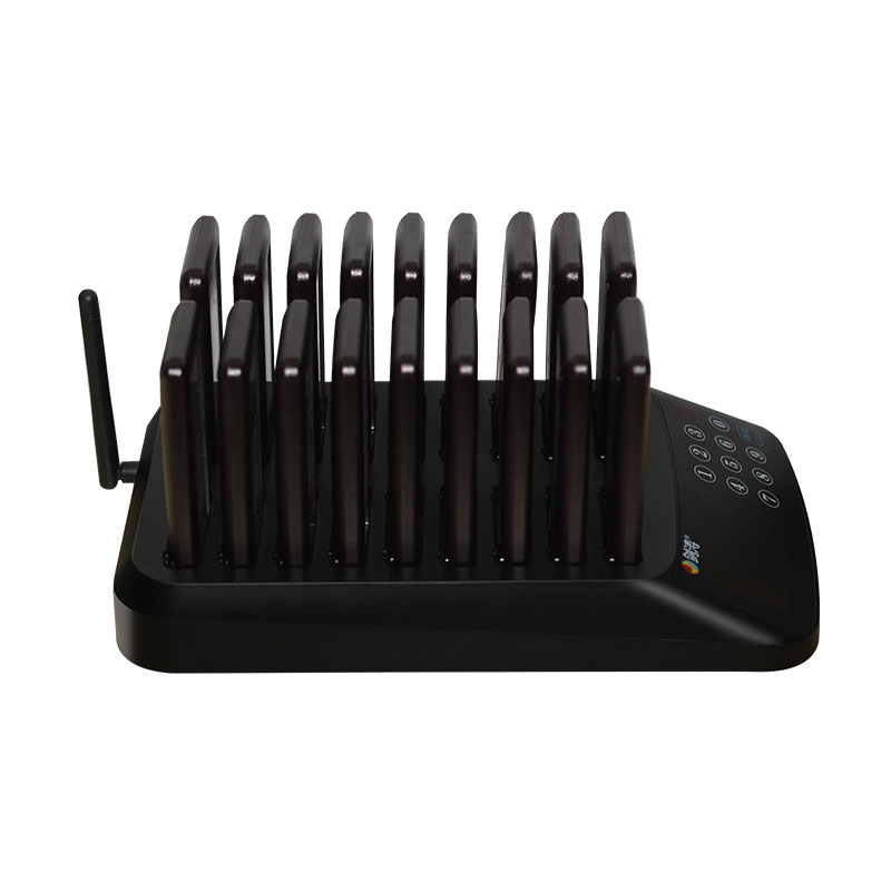 16 Vibrating Coaster Pagers for Customer Queuing Wine Red Pager and 300mAh Lithium Battery