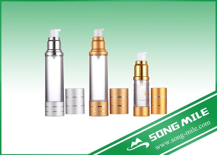 Silver Gold Pump Airless Bottle Airless Bottle 50ml 30ml 15ml