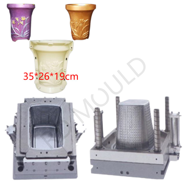 Precision Plastic Injection Molding Parts Concrete Flower Pot Molds Customized Design