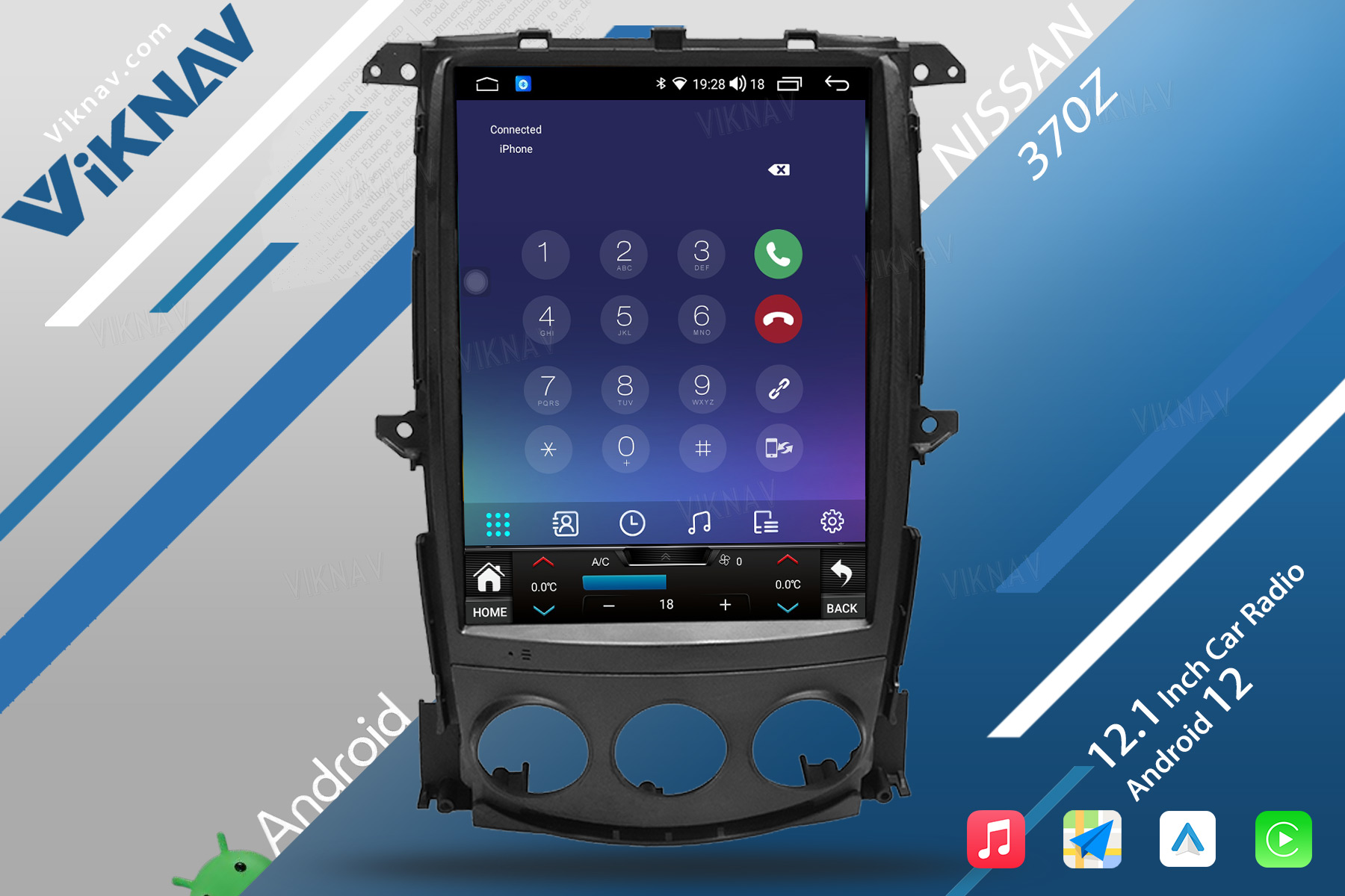 12.1 Inch 2008-2018 Nissan 370Z Stereo Touch Screen Radio Replacemet 4G