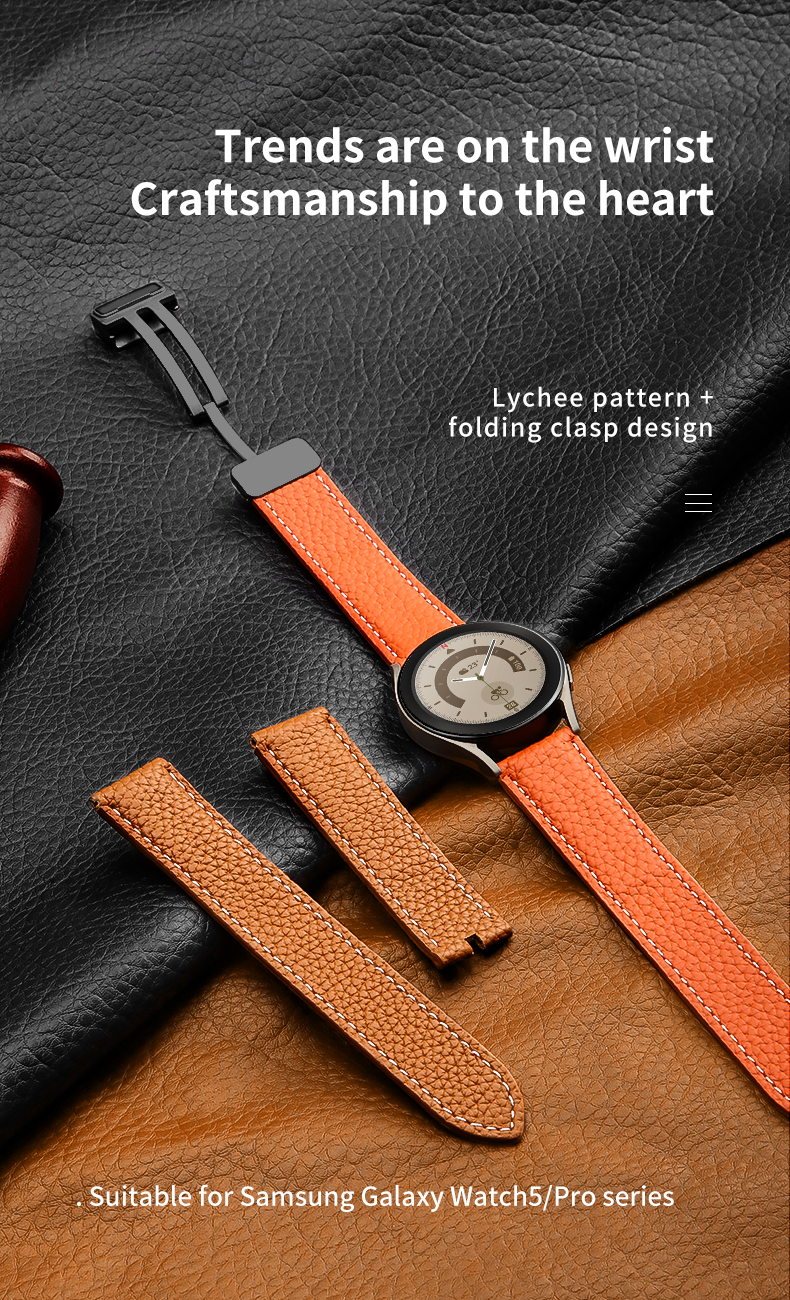 20mm Leather Watch Strap Replacement for SamSung GaLaxy Watch 4 Wrist Band Gift Accessory