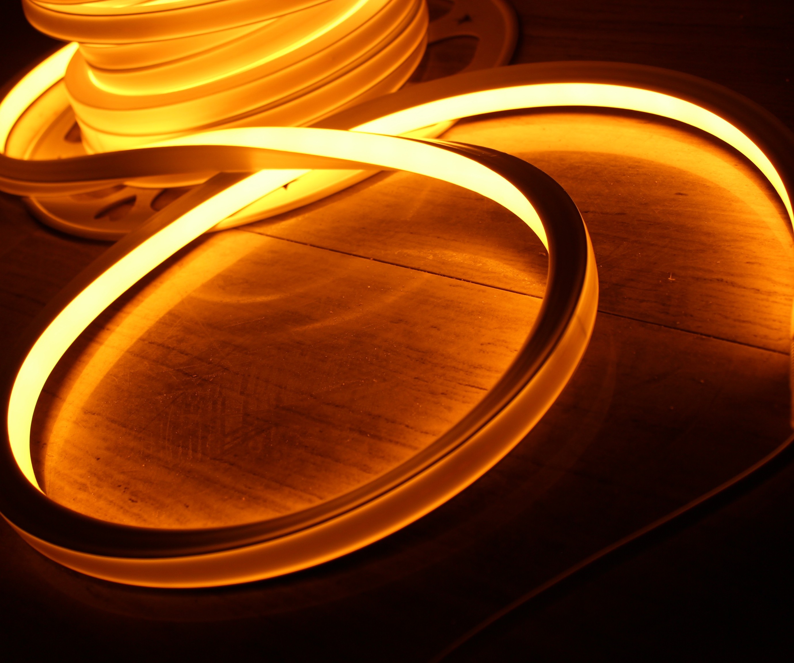 yellow decoration light DC 12V led neon sign square tube light 16*16mm flat emitting surface IP68