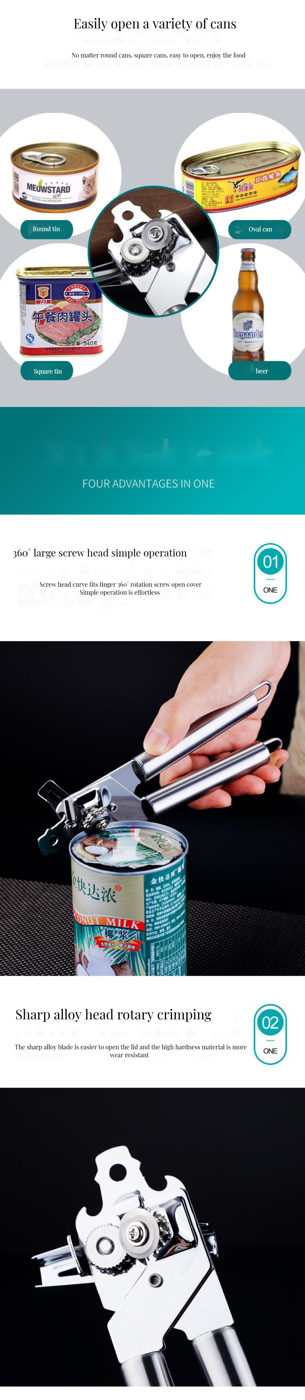 Upgrade Your Cooking Experience 3-in-1 Bottle Opener Can Opener and Corkscrew Knife