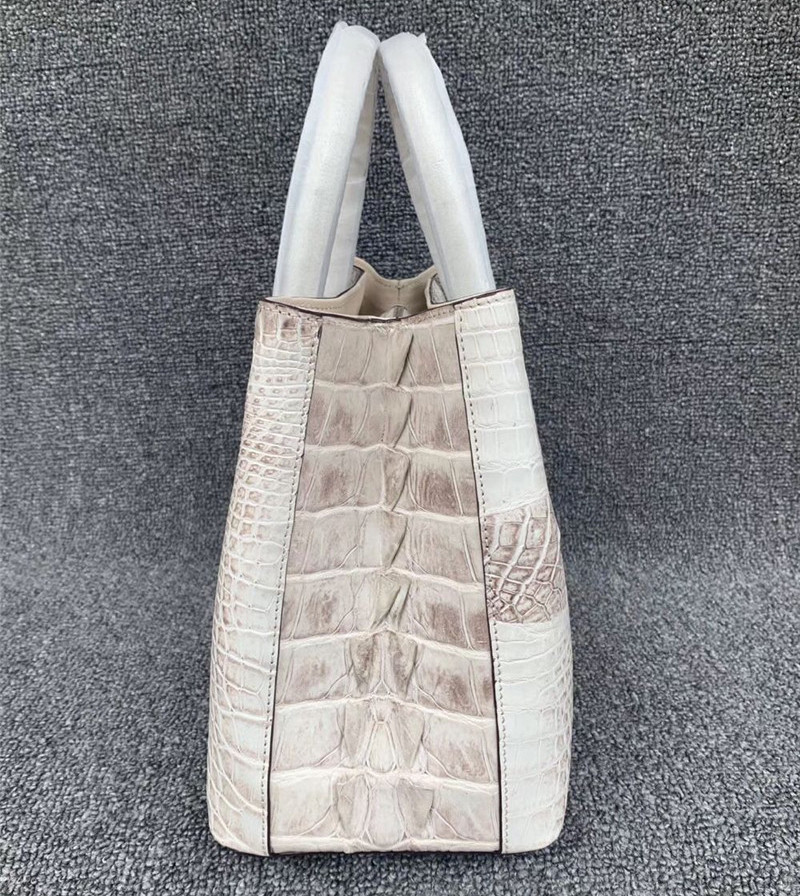 Authentic Alligator Skin Female White Purse Lady Three-way Handbag Genuine Crocodile Leather Women Single Shoulder Bag