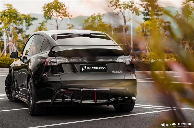Auto Parts for Tesla MODEL Y Carbon Fiber Body Kit MODEL Y Upgraded MIW-style Carbon Fiber Front Shovel Diffuser Spoilerbody Kit