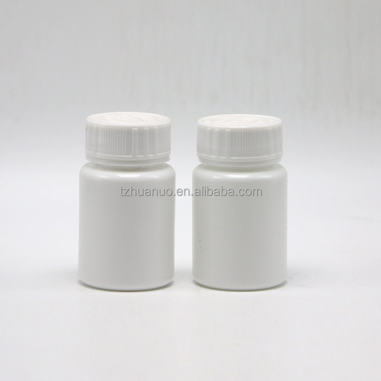 30ml Capacity HDPE Portable White Plastic Pill Tablet Container with Child Safety Cap