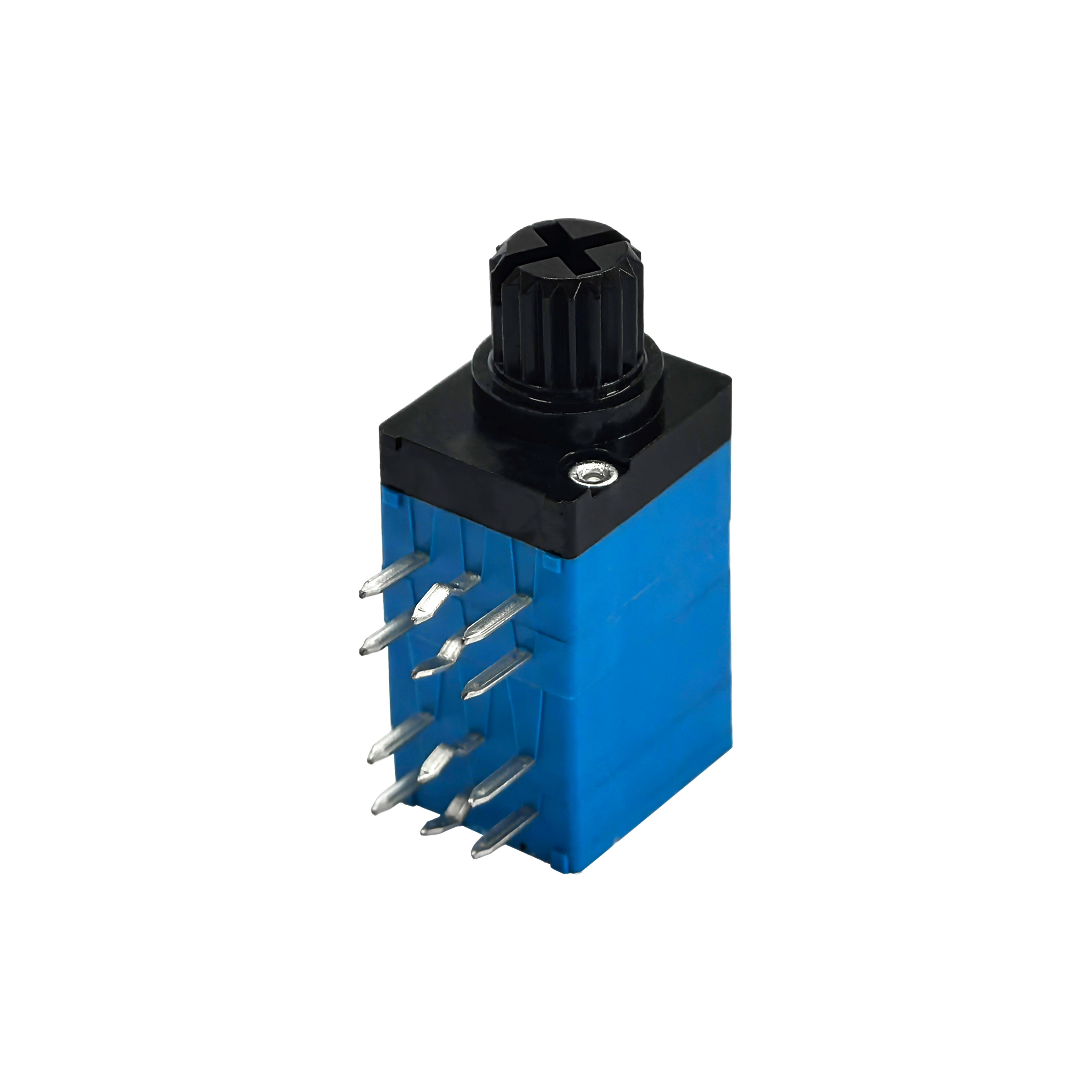Manufacturer RV97 horizontal quad gang unequal foot distance 2.5*5.0mm sealed plastic shaft volume control rotary potentiometer
