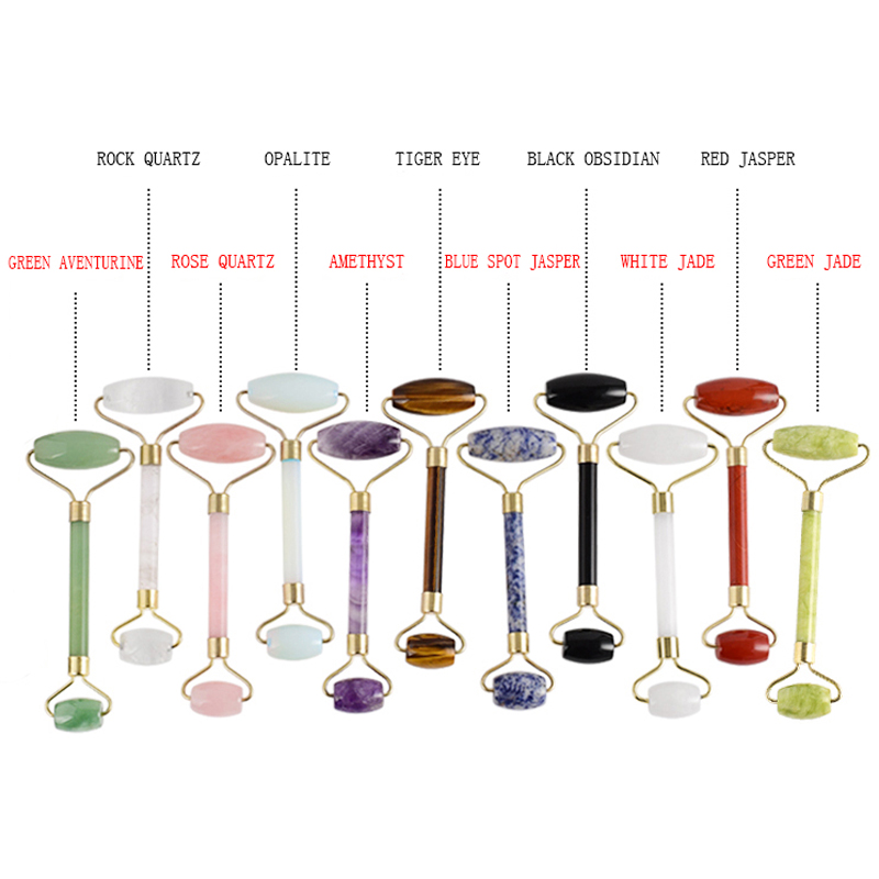Factory direct sale Welding Rose quartz facial massage jade roller