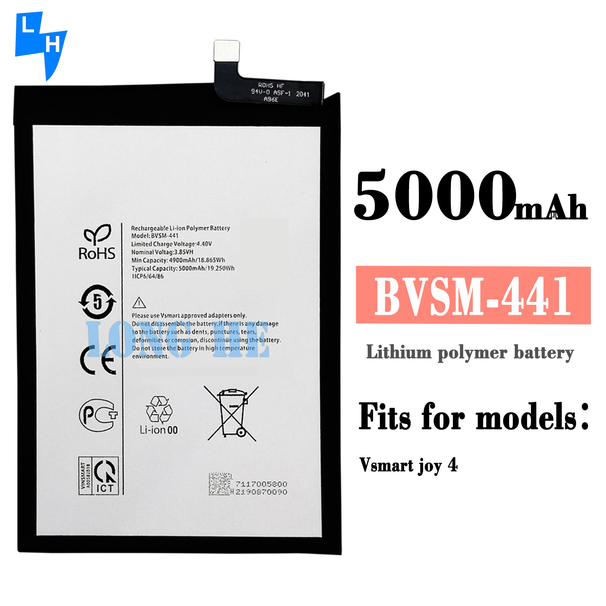 BVSM-441 Vsmart Joy 4 Battery Dual IC Protection for Vsmart Phone Original Batteries