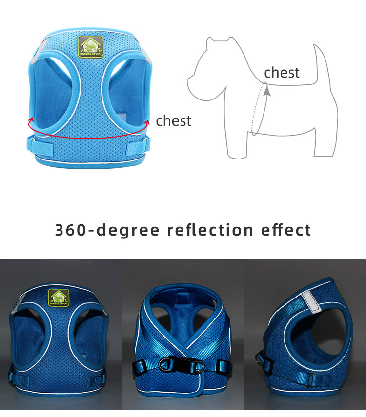 Amazon Top Seller 2021 Adjustable Padded Custom LOGO Pet Cat Dog Harness Collar Leash Reflective Dog Vest Leash