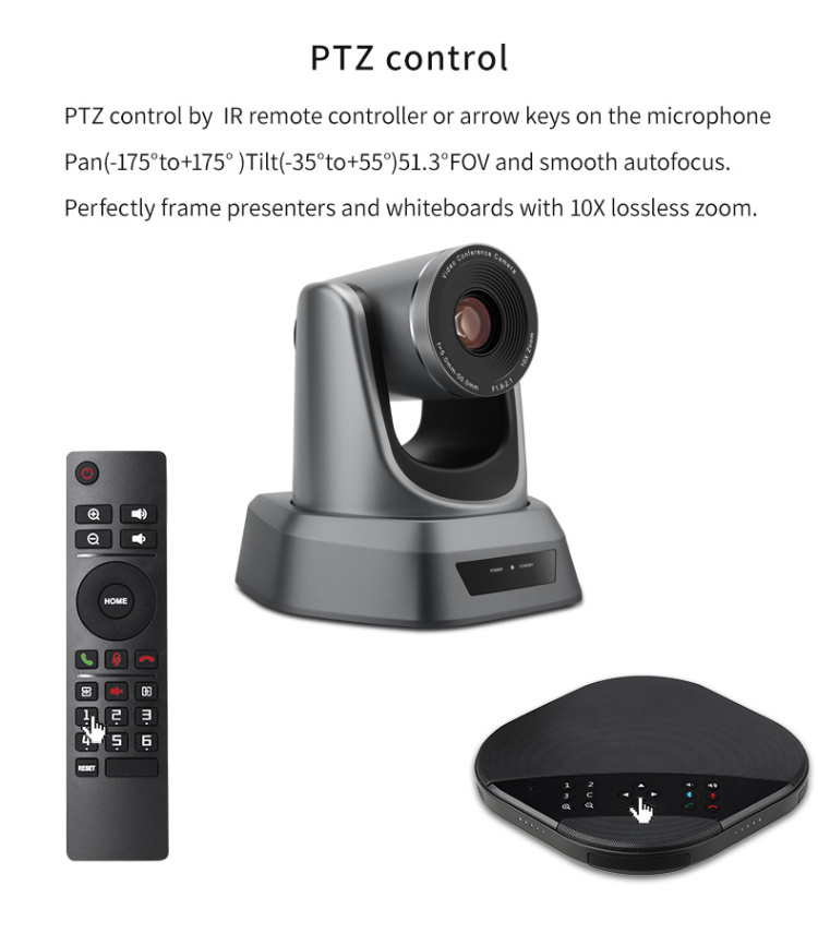 10X Zoom Full HD 1080P Video Conference Camera Kits All in One Video Conference Solution