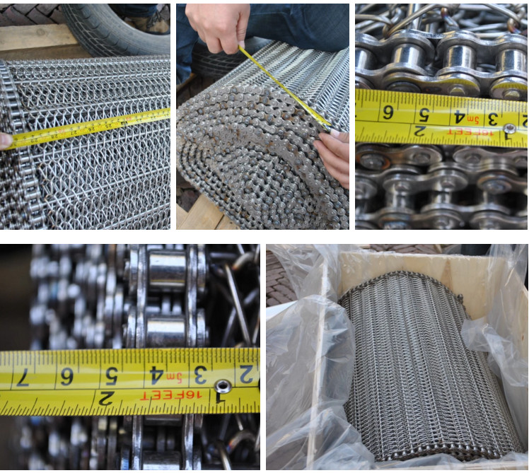 Industrial Stainless Steel Flat Wire Conveyor Belt Exceptionally High Yield Point